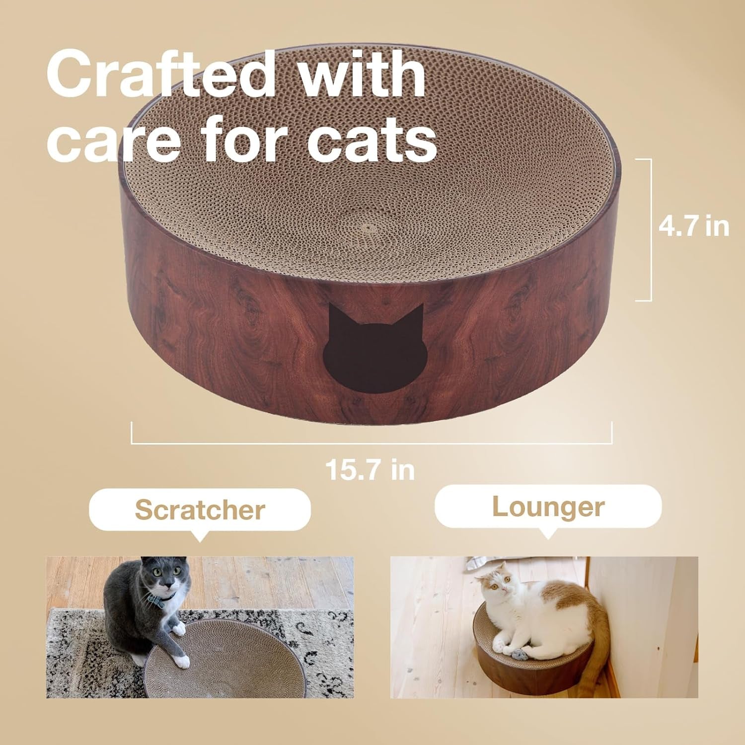 necoichi-cat-scratcher-bowl-for-indoor-cats-cat-scratching-lounger-with-reversible-usability-and-extra-comfort-for-lounge-cardboard-bed-couch-regular-dark-cherry