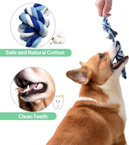 Twoear Dog Rope Toy 4 Pack - Puppy Teething Toys for Small Breed | Indestructible Dog Chew Toys for Aggressive Chewers - Cotton Tug of War Dog Toys for Boredom, Teeth Clean2