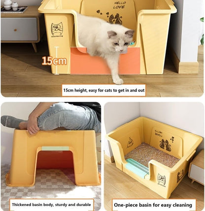 Pet Supplies, Litter Box for Large Cats,High Sides, Anti-Splash, Multi-Cat Use5