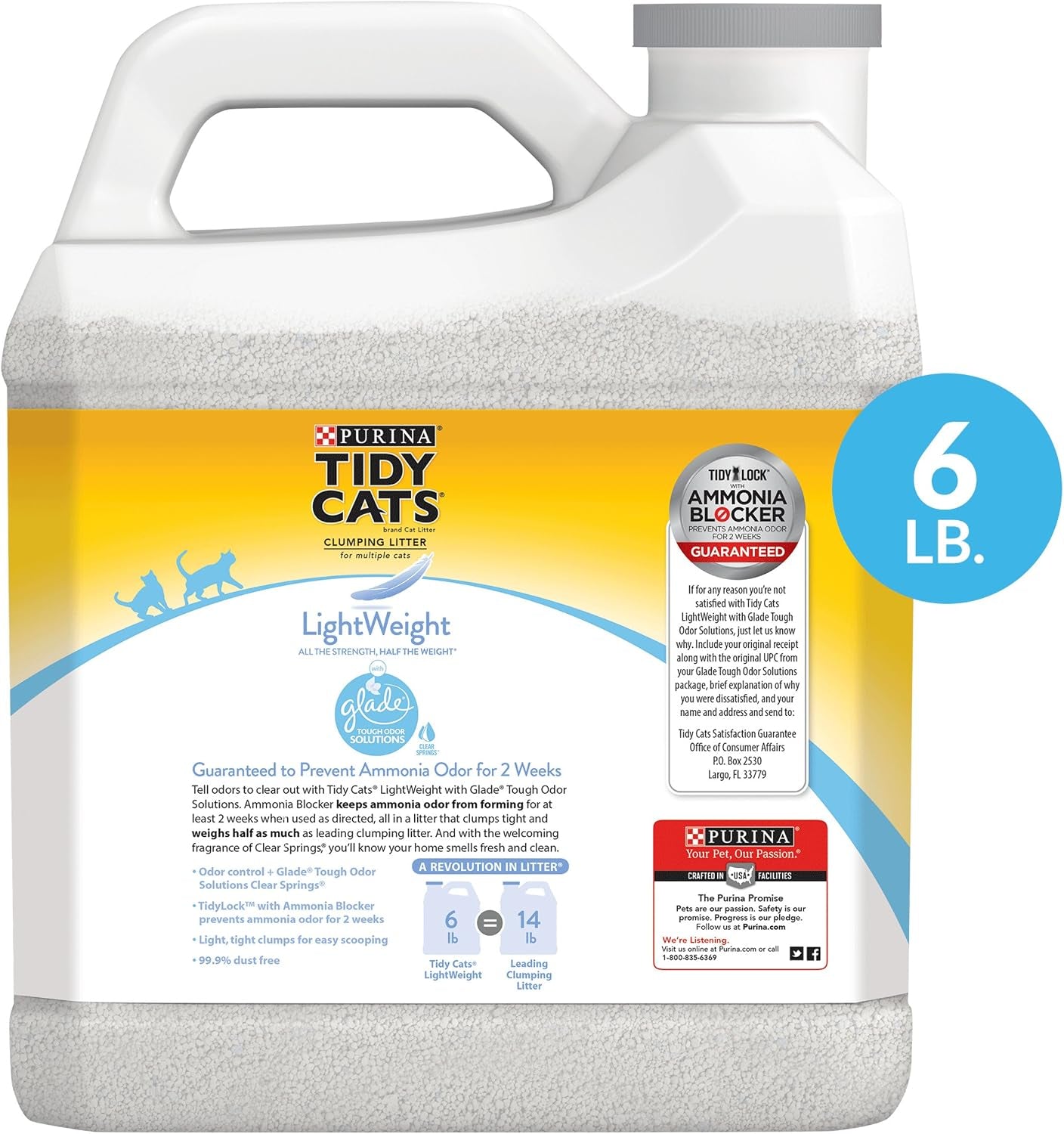 purina-tidy-cats-light-weight-low-dust-clumping-cat-litter-lightweight-glade-clear-springs-multi-cat-litter-6-lb-jug