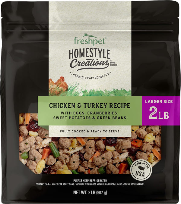 Freshpet, Dog Food Homestyle Creations Chicken Turkey Recipe, 32 Ounce2