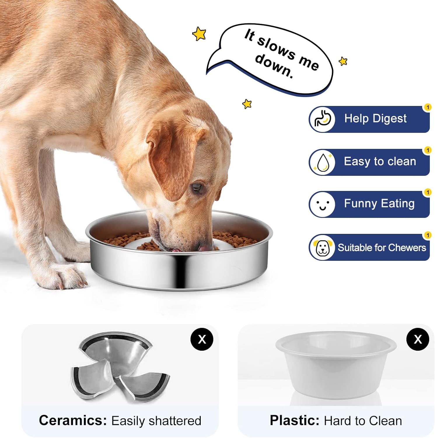 aiperro-stainless-steel-non-slip-slow-feeder-dog-bowl-4-cups-metal-dog-food-bowls-for-medium-and-large-dogs-fun-bloat-stop-pet-bowl-dogs-water-bowl-for-fast-eaters-slows-down-pets-eating