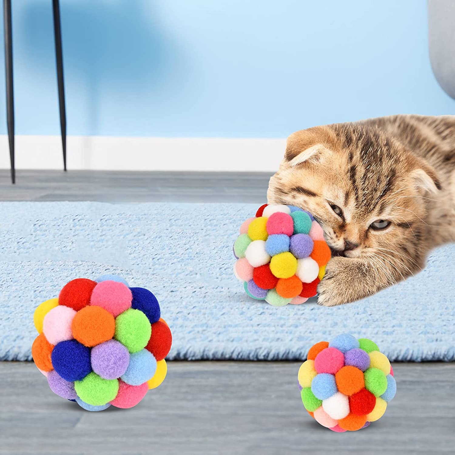 tusatiy-cat-toy-balls-with-bell-3pcs-colorful-soft-fuzzy-balls-built-in-bell-for-cats-interactive-playing-chewing-toys-for-indoor-cats-and-kittens