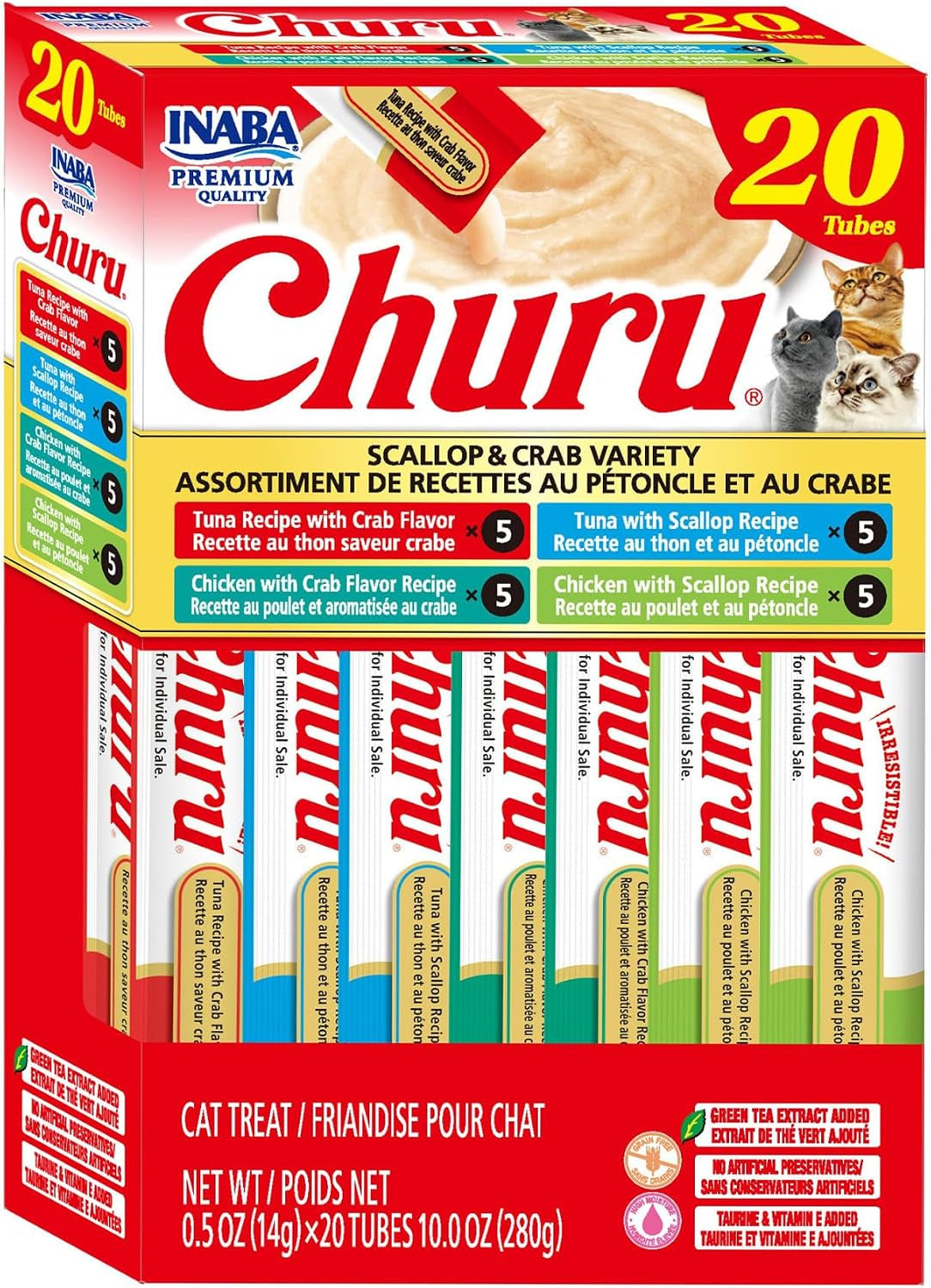 inaba-churu-cat-treats-lickable-squeezable-creamy-puree-cat-treat-with-green-tea-extract-taurine-0-5-ounces-each-tube-20-tubes-tuna-variety