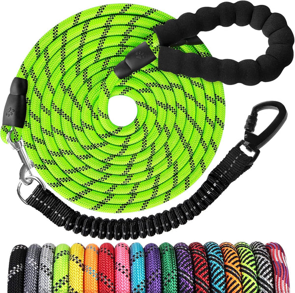 Long Dog Leash 15 FT: Heavy Duty Rope Leashes for Dogs Training with Swivel Lockable Hook Reflective Threads Bungee and Padded Handle - Dog Lead for Large Small Medium Dogs outside Walking Hiking7
