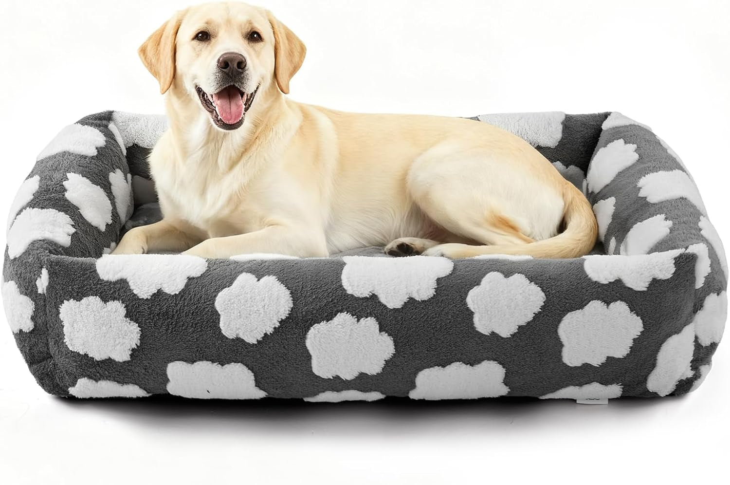 joejoy-dog-bed-medium-size-dog-removable-washable-cover-orthopedic-soft-pet-bed-anti-slip-fluffy-plush-faux-rabbit-fur-puppy-bed-30x24x8-leopard-print-grey