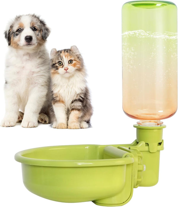 VANNON Gravity Pet Water Bowl, 16Oz Anti-Splash Crate Dispenser, Grey | Anti-Splash Gravity Water Bowl with a Floating Disk Helps Reduce Spills While Keeping Water Cleaner for Everyday Hydration.9
