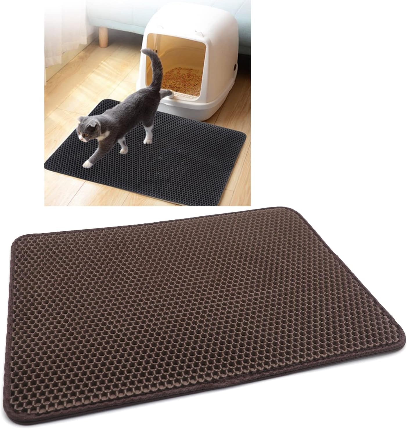 xkmt-animal-pet-supplies-cats-litter-housebreaking-30x40-brown-cat-litter-mat-double-layer-pad-trapper-folding-pad-eva-foam-rubber
