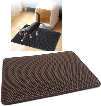 XKMT- Animal Pet Supplies Cats Litter & Housebreaking 30X40 Brown Cat Litter Mat Double Layer Pad Trapper Folding Pad EVA Foam Rubber1
