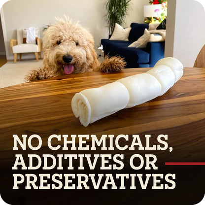 Redbarn Pet Products All-Natural Large Beef Cheek Rolls for Dogs, Uncoated - Single Ingredient Grain-Free Chew Treat Naturally Rich in Collagen - No Artificial Preservatives - Pack of 49