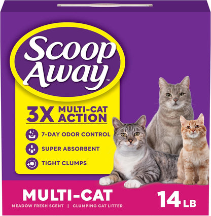 Scoop Away Multi Cat Litter with Meadow Fresh Scent, 14 Lb. Box (Package May Vary)1