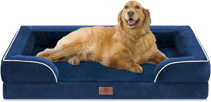Comfort Expression Orthopedic Dog Bed for Extra Large Dogs with Bolster | Waterproof Dog Couch Bed with Washable Cover & Non-Slip Bottom, Supportive Egg Crate Foam XL Pet Bed, 42X30 Inch9