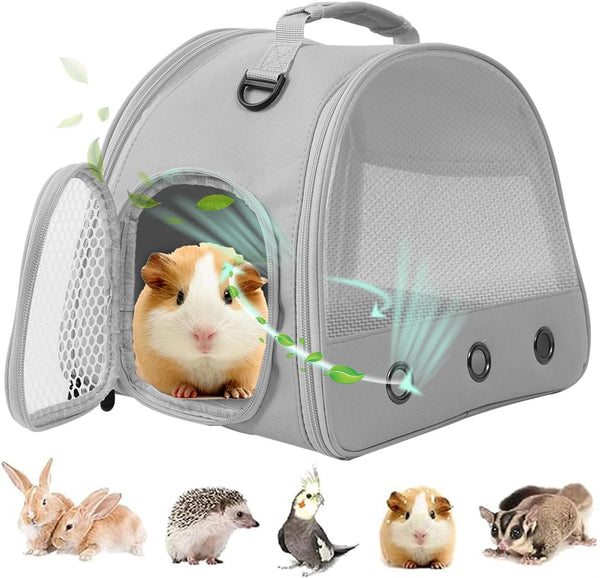 Guinea Pig Carrier Backpack, Clear Bubble Window Backpack for Guinea Pig, Bunny Rat Bird (Black, Carrier)8