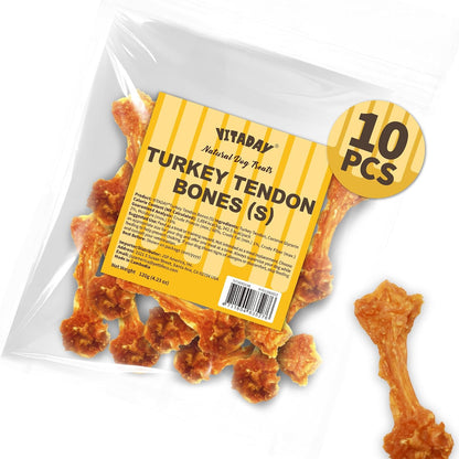 VITADAY Turkey Tendons for Dogs, All Natural, Healthy Dog Treats, Long Lasting, Hypoallergenic Dog Chews, Rawhide Free, Usa-Sourced, for Small Dogs, Strips, 3 Oz Pack | Long-Lasting Dog Training Treats, Rawhide-Free Made of Usa-Sourced Turkey7