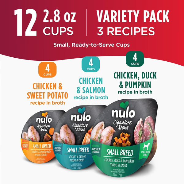 Nulo Signature Stews Variety Pack: Small Breed Wet Dog Food, 2.8 Oz, Pack of 125