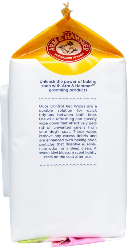 Arm & Hammer Odor Control Dog Wipes, Kiwi Blossom, 100 Count | Baking Soda Deodorizing Formula for Gentle Everyday Cleaning between Baths3