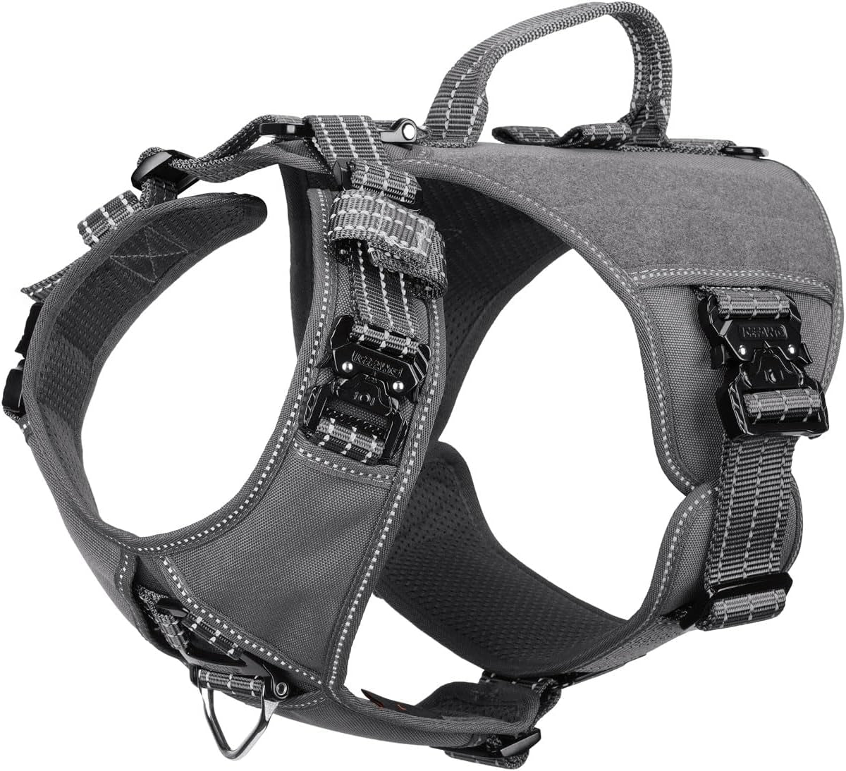 icefang-quick-moving-tactical-dog-harness-for-large-dogs-no-pull-dog-vest-control-handle-reflective-full-metal-buckles-adjustable-hook-and-loop-panel-soft-padded-pink-large