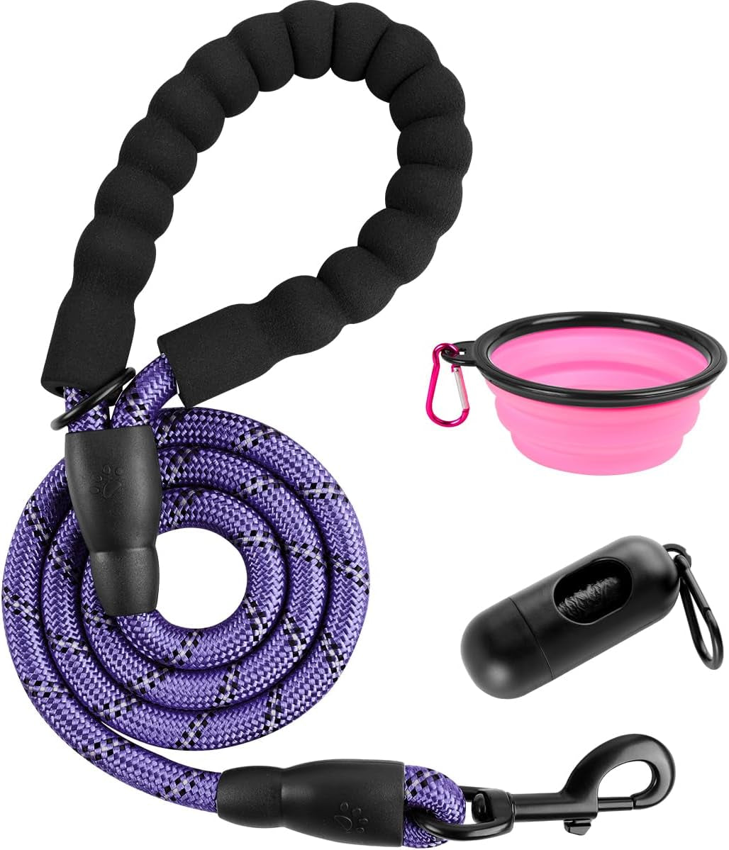 barkbay-dog-leashes-for-large-dogs-heavy-duty-dog-leash-4-5-6-ft-with-comfortable-padded-handle-and-highly-reflective-threads-for-medium-large-dogs-walking-training-running-5ft-1-2-pink