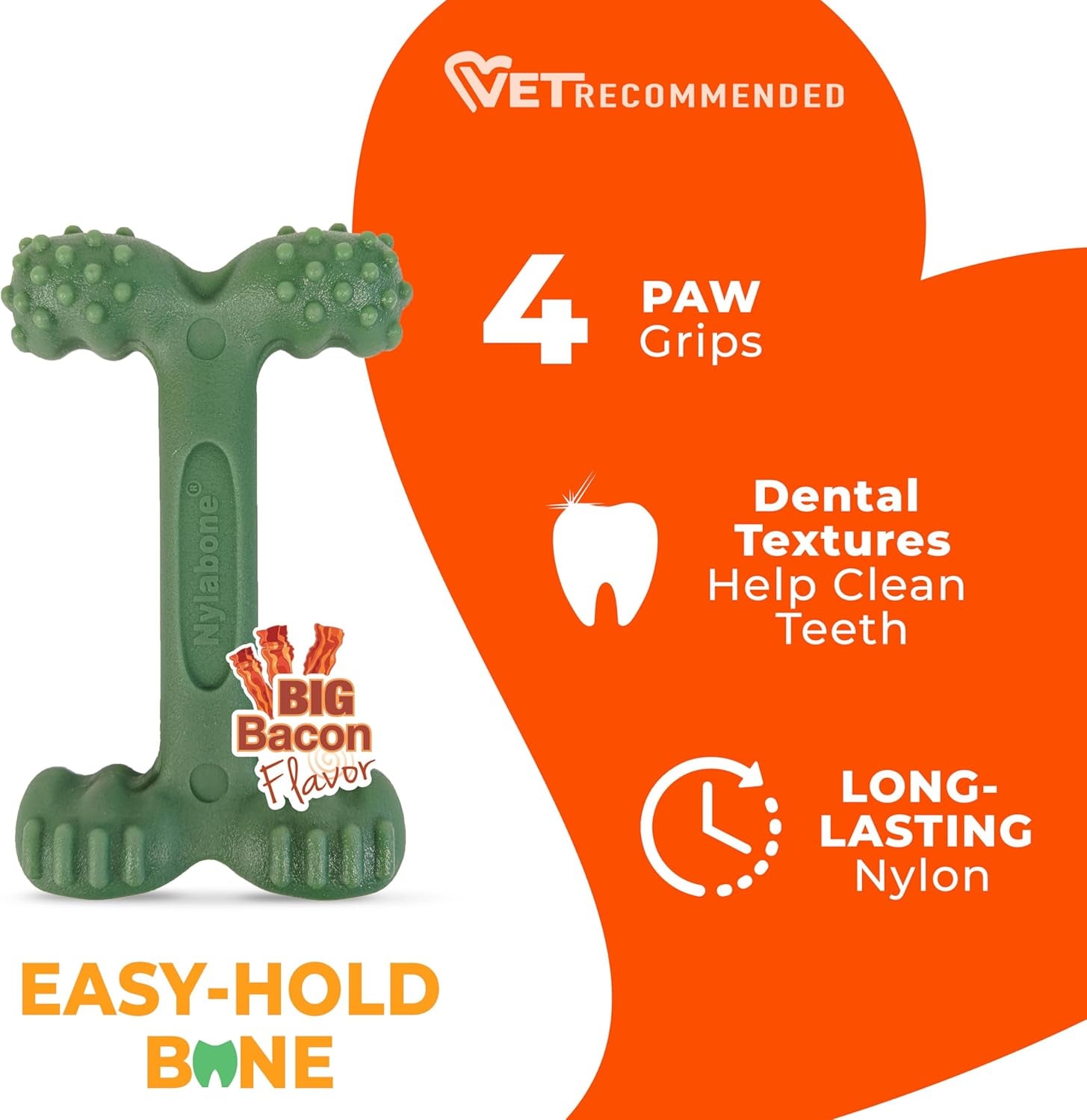 nylabone-power-chew-easy-hold-bone-dog-chew-toy-bacon-flavor-large-teeth-cleaning-textures-easy-to-hold-durable-dog-toy-for-aggressive-chewers-up-to-50-lbs-discourages-destructive-chewing