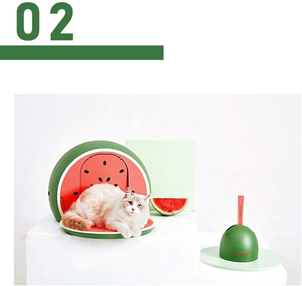 Dog Potty Training Toilet ﻿ Creative Watermelon Litter Box Fully Enclosed Cat Toilet, Large Drawer Supplies Cat Litter Pan(B)3