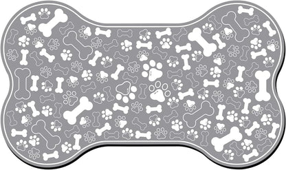 Dog & Cat Food Mat Bone Shaped Pet Feeding Mat Quick Absorb Water Bowl Placemat with Rubber Backing Indoor Floor Stain Resistant Pet Accessory Supplies (Light Pink Small, 12X18 Inches)16