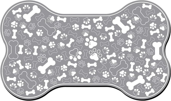 Dog & Cat Food Mat Bone Shaped Pet Feeding Mat Quick Absorb Water Bowl Placemat with Rubber Backing Indoor Floor Stain Resistant Pet Accessory Supplies (Light Pink Small, 12X18 Inches)16