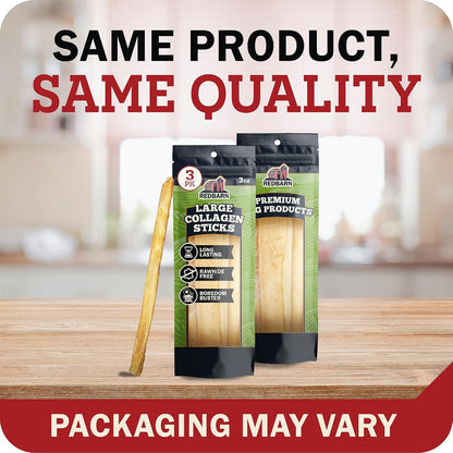 Redbarn Pet Products All-Natural Large 12" Beef Collagen Sticks for Dogs - Long Lasting Low-Odor Alternative to Traditional Rawhide & Bully Sticks - Supports Healthy Joints, Skin, & Coat - 3 Pack14