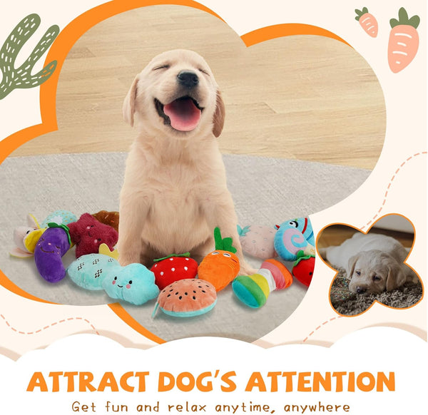 20-Pack Plush Squeaky Dog Toys for Small Dogs | 16 Plush Toys,4 Dog Bags,Built-In Squeakers,Keeps Dogs Busy,Boredom Relief5
