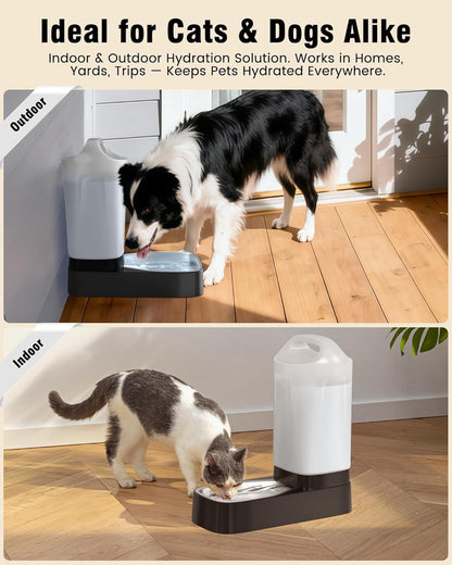 Automatic Dog Water Bowl Dispenser - 2.4 Gallon Stainless Steel Gravity Pet Water Feeder with Ergonomic Handle Design anti Splash Drinking Bowl without Filter Easy to Clean Multi Pet Use6