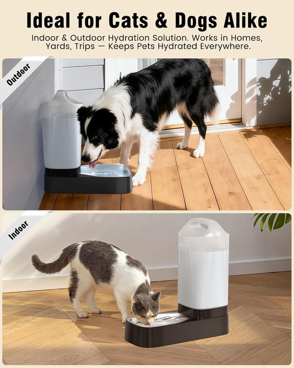 Automatic Dog Water Bowl Dispenser - 2.4 Gallon Stainless Steel Gravity Pet Water Feeder with Ergonomic Handle Design anti Splash Drinking Bowl without Filter Easy to Clean Multi Pet Use6