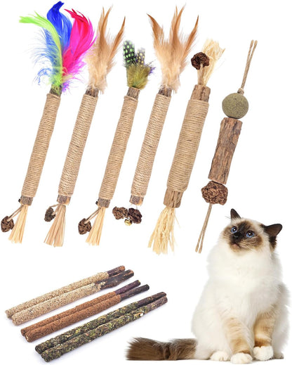 TINDTOP Silvervine Chew Sticks for Cats, 12 Pack Natural Catnip Chew Toys | for Kittens Teeth Cleaning, Matatabi Dental Care, Increase Appetite, Calm Cat Anxiety and Stress, Cat Dental Toy1