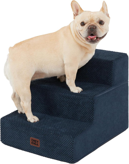 EHEYCIGA Dog Stairs for Bed 18" H, Dog 4-Steps for High Bed, Olive Green | Pet Steps for Small Dogs and Cats, Non-Slip Balanced Pet Ramp Indoor45