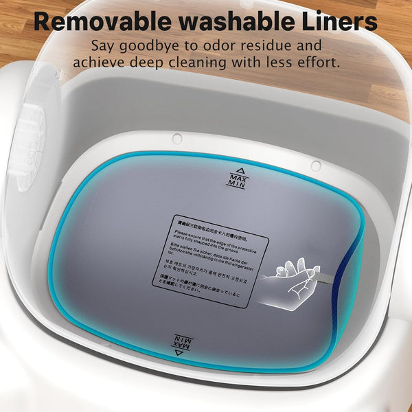 Automatic Cat Litter Box,Self Cleaning Litter Box for Multiple Cats with Open Top Design, App Control, Safety Protection, Ultra-Quiet,Easy Setup,White4