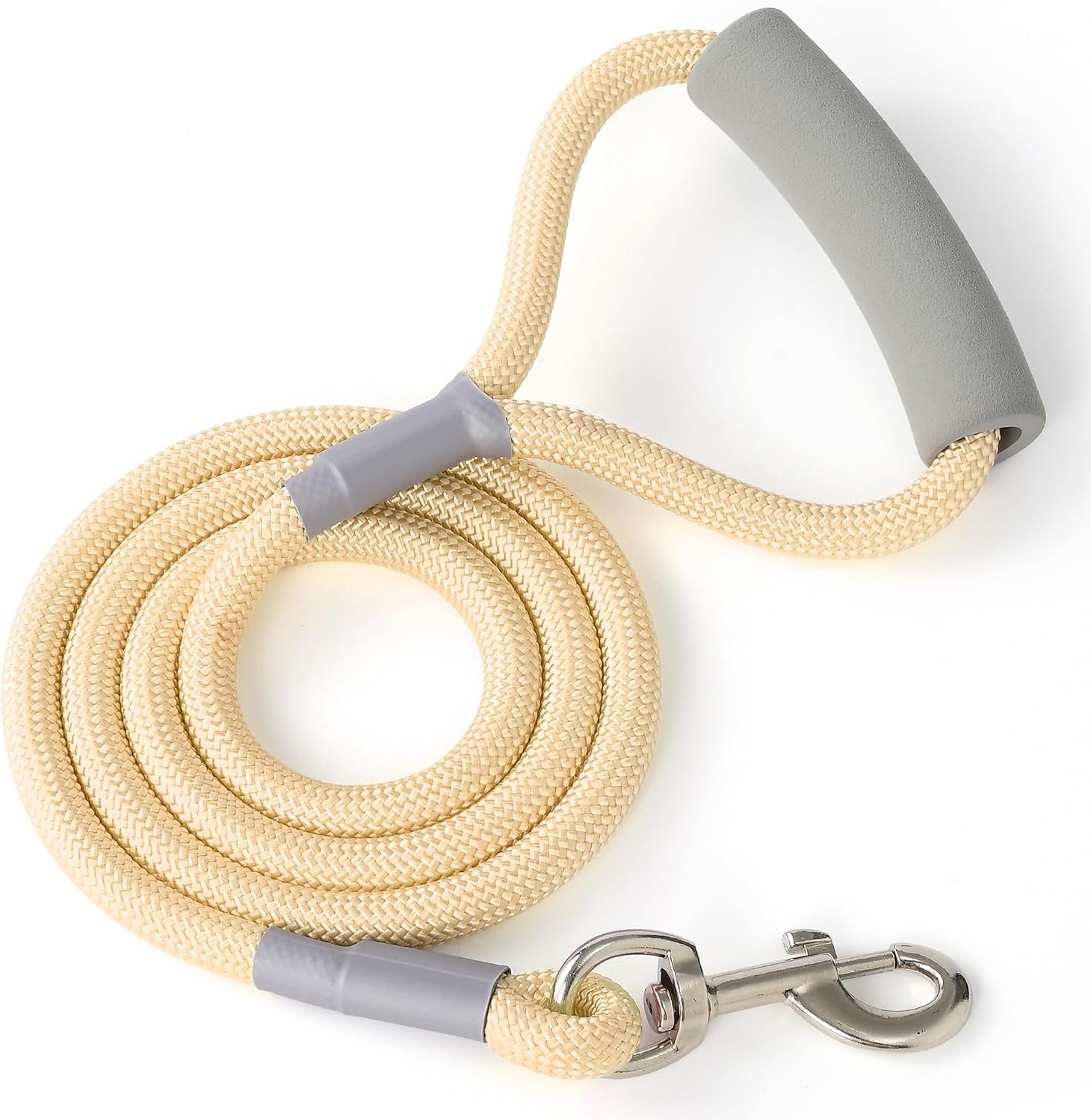 mile-high-life-dog-leash-6ft-x-1-2in-pink-with-padded-handle-heavy-duty-nylon-rope-leash-with-soft-handle-steel-tips-comfortable-grip-for-daily-walks-with-small-to-large-dogs