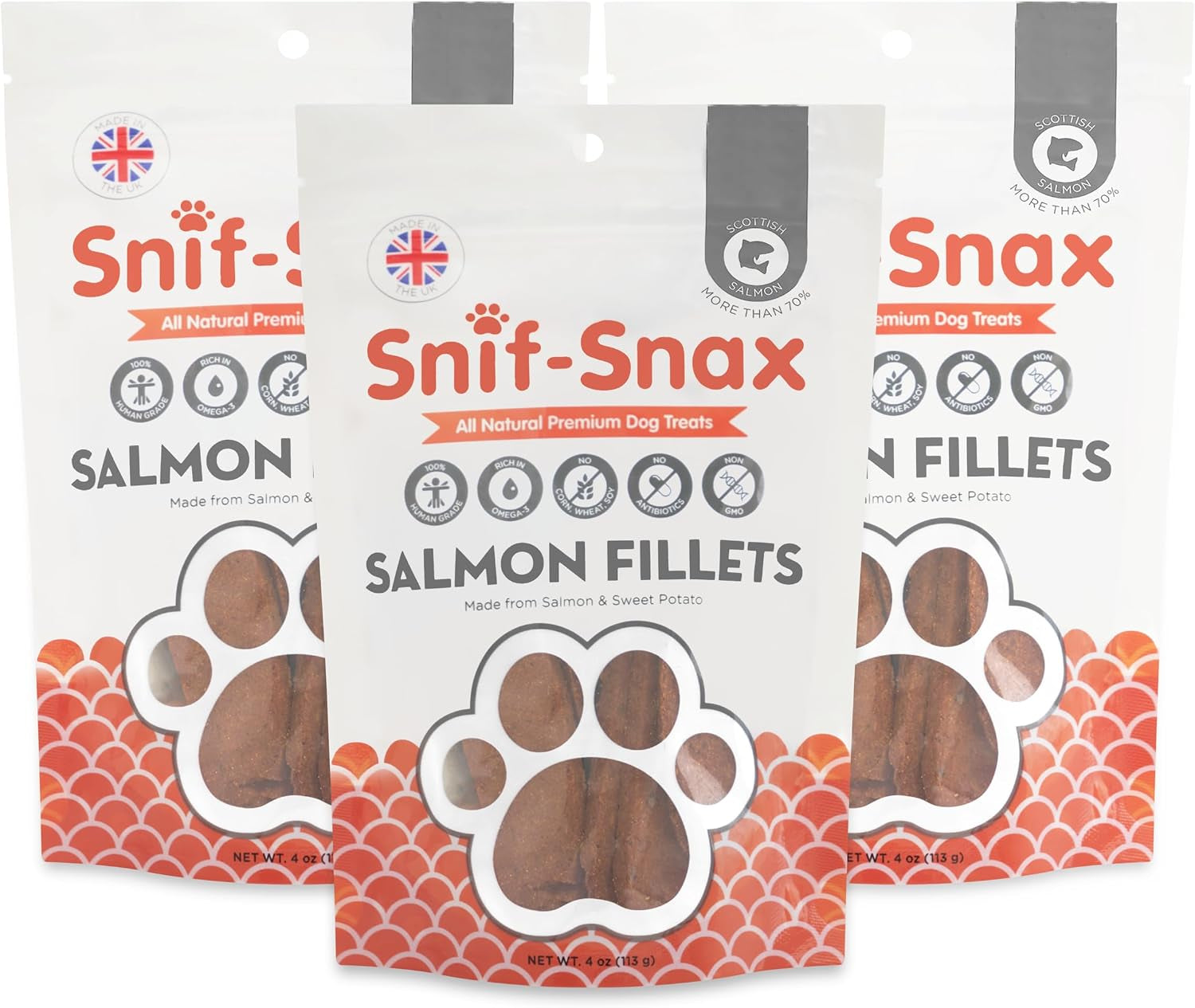 snif-snax-salmon-bites-dog-treats-3-pack-all-natural-human-grade-training-treats-for-dogs-healthy-grain-free-puppy-adult-rewards-protein-rich-soft-salmon-snacks