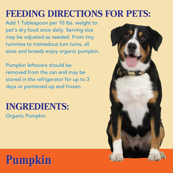 Nummy Tum Tum Organic Pumpkin Puree for Pets, 15 Oz (Pack of 12) | USA Grown Pumpkins, Supports Healthy Digestion for Cats & Dogs, Great for Food Toppers, Treats, & Recipes3