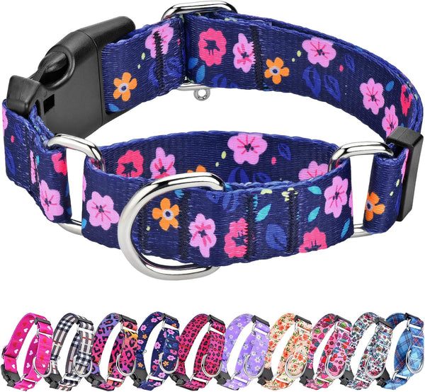Hikiko Martingale Collar for Dogs Adjustable Soft Nylon Dog Collars with Cute Patterns for Small Medium Large Dog（Pink Butterfly,Medium）14