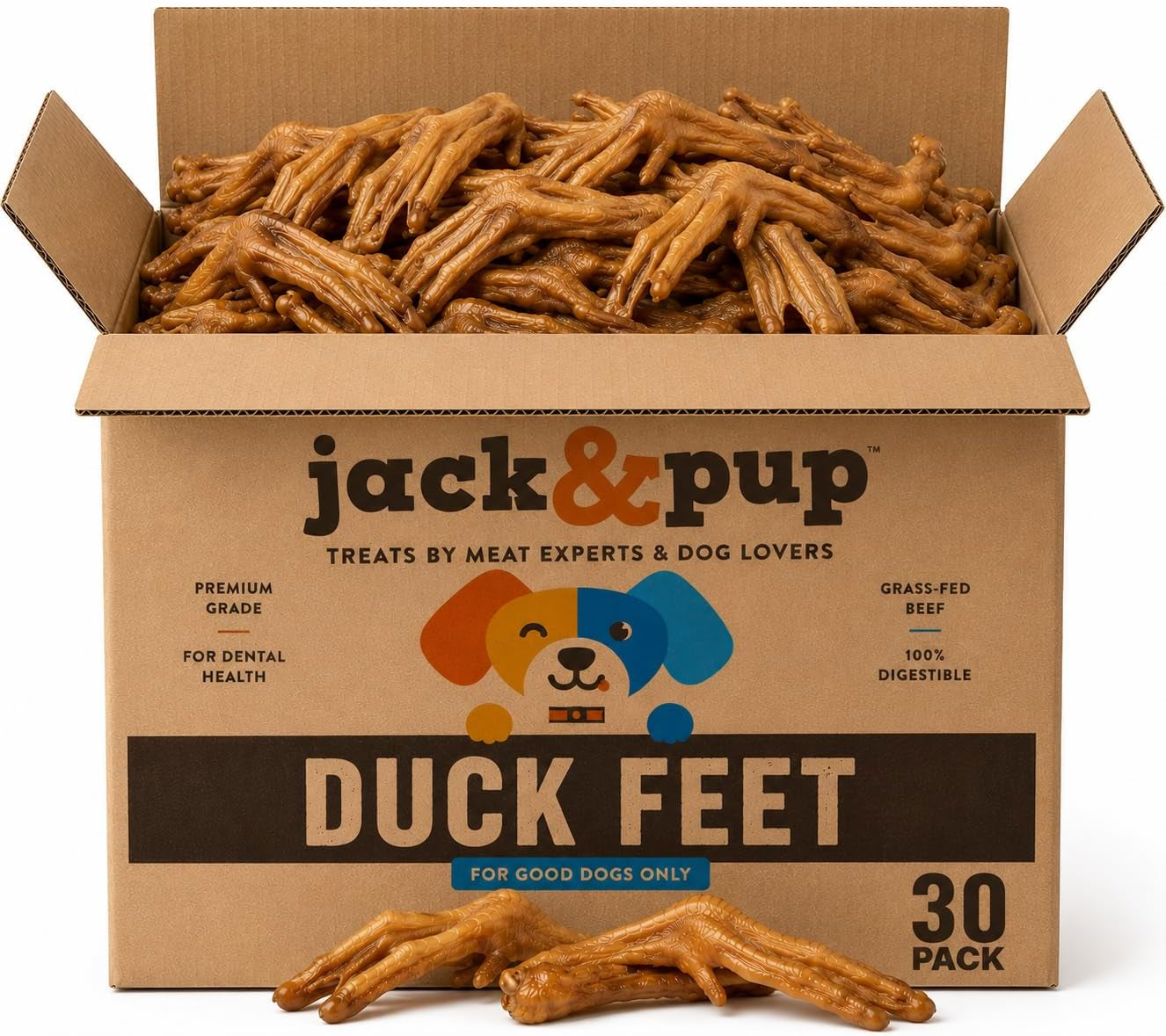 jack-pup-duck-feet-for-dogs-all-natural-dog-chews-single-ingredient-dehydrated-duck-feet-dog-treats-great-for-small-medium-dogs-20-count-great-alternative-to-chicken-feet