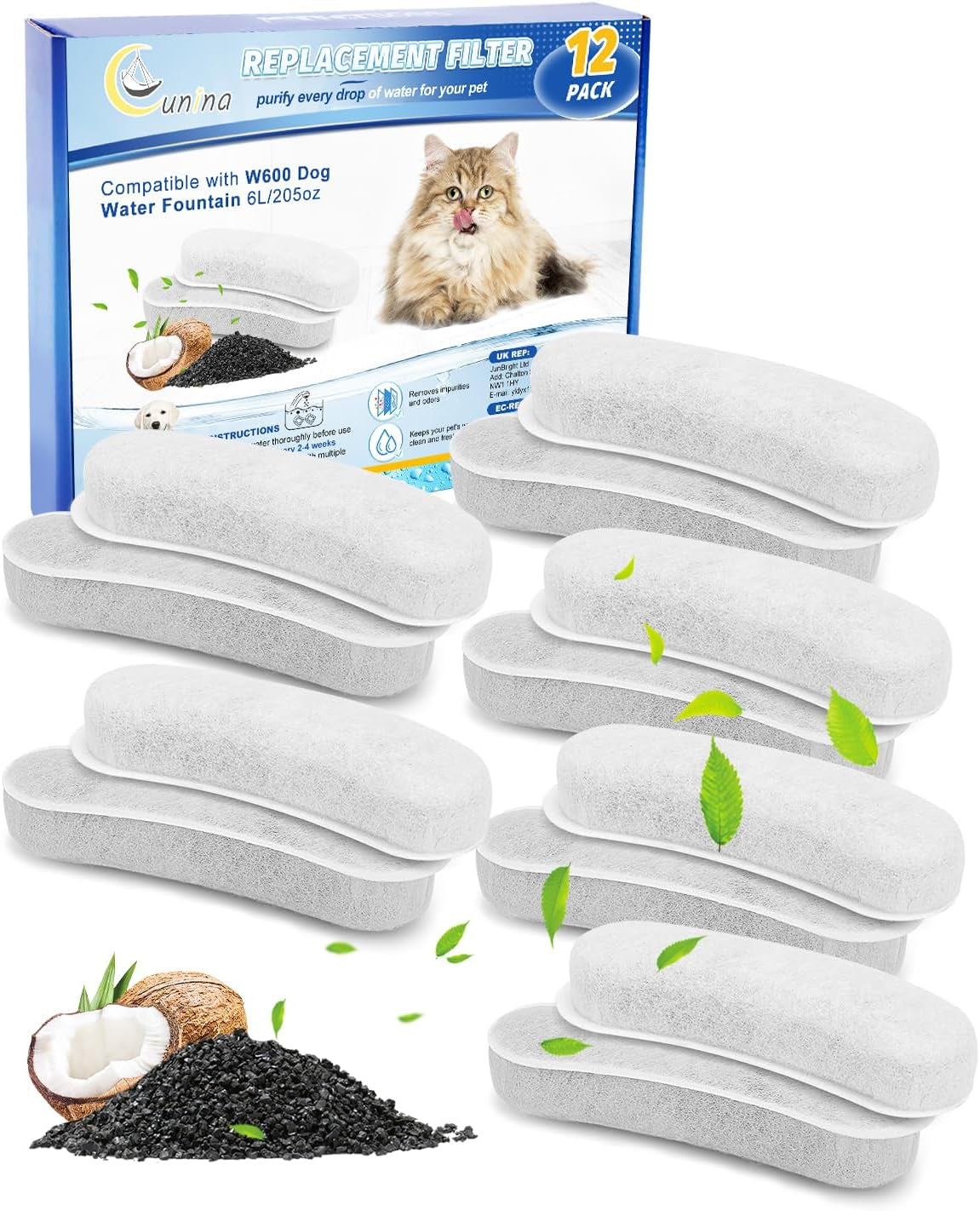 12-pack-dog-water-fountain-filters-replacement-compatible-with-w600-automatic-water-bowl-dispenser-pet-fountain-charcoal-filters-fit-for-205oz-6l-dog-fountain-bowl-for-large-dogs