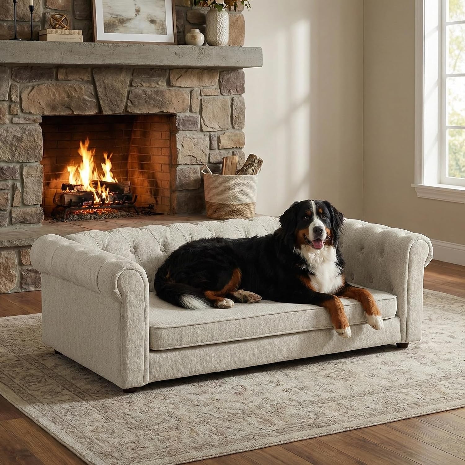 elevated-xl-large-dog-sofa-with-backrest-and-armrests-55-button-tufted-dog-couch-bed-with-soft-cushion-for-large-dogs-stylish-lounging-bed-pet-couch-chair-120lbs-weight-capacity-beige