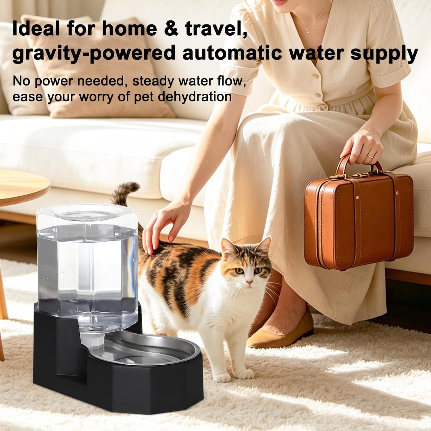 sfozstra-5l-cat-gravity-water-bowl-dispenser-stainless-steel-bowl-no-power-needed-no-filter-required-spill-proof-design-easy-cleaning-cats-small-dogs-home-crate-area-travel