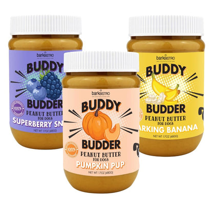 Bark Bistro Company, Superberry Snoot + Barkin Banana + Pumpkin Pup, 100% Natural Dog Peanut Butter, Healthy Dog Treats - Made in USA (Set of 3 / 17Oz)1