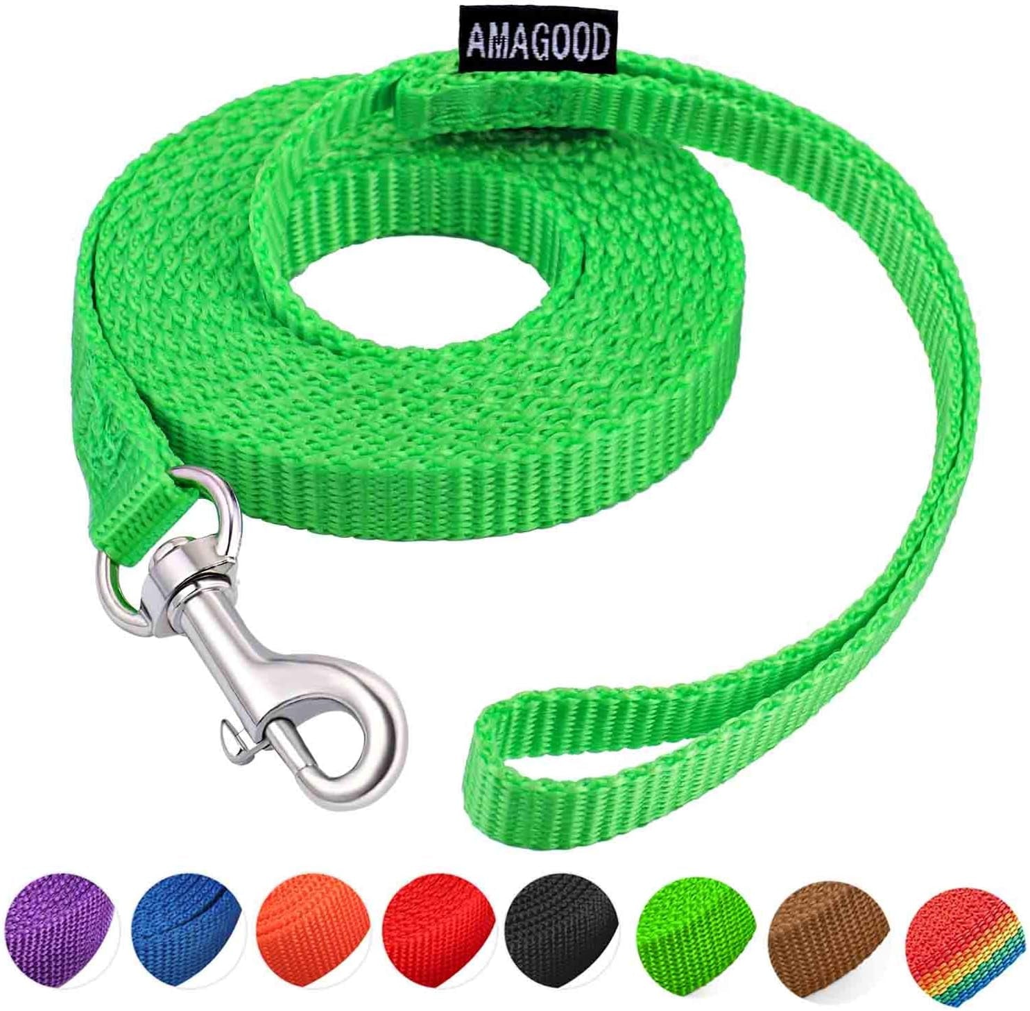 amagood-6-ft-puppy-leash-strong-traditional-style-with-easy-to-use-collar-hook-great-for-small-medium-and-large-dogs-5-8in-x-6-ft-purple