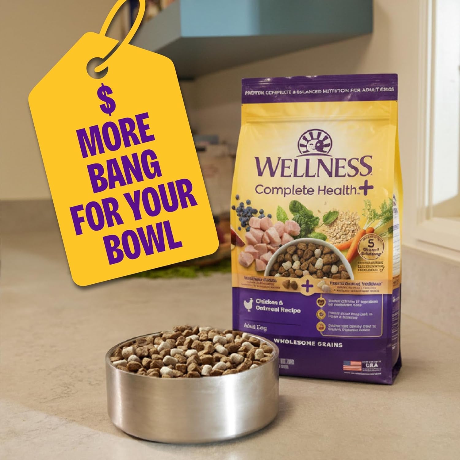 wellness-complete-health-adult-dry-dog-food-with-freeze-dried-wellbites-wholesome-grain-kibble-natural-chicken-and-oatmeal-recipe-4-lb-bag