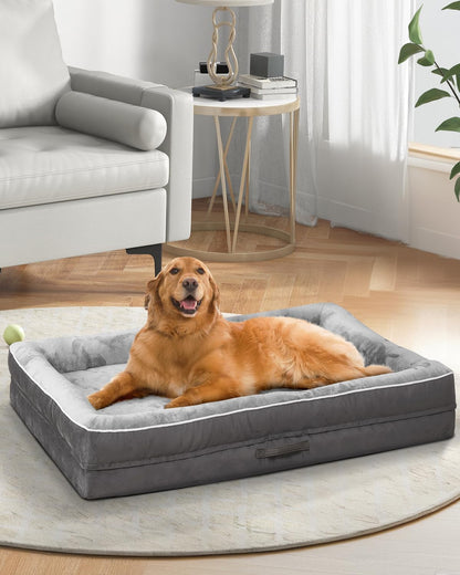 Upvilla Orthopedic Dog Bed XL, Four-Sided Dog Sofa, Washable Cover, Gray1