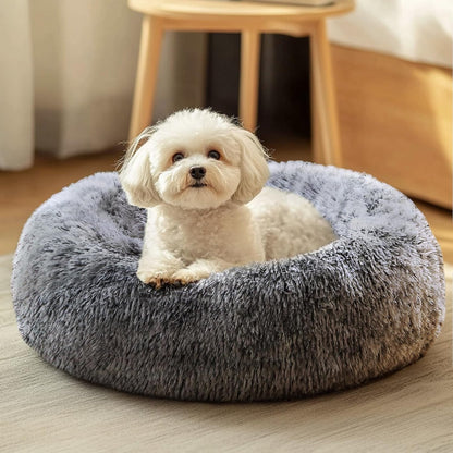 JOLLYVOGUE Small Dog Bed, Calming Soft Anti-Anxiety Donut Cat Bed, Washable round Fluffy Cushion for Small and Medium Pets (20")34