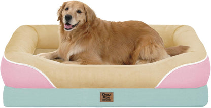 Chez Paw Waterproof Orthopedic XL Dog Bed for Large and Extra Large Dogs | Egg Crate Foam, 4-Sided Bolster Support, Waterproof Liner, Non-Slip Bottom, Machine Washable Cover, 42 X 30 Inch41