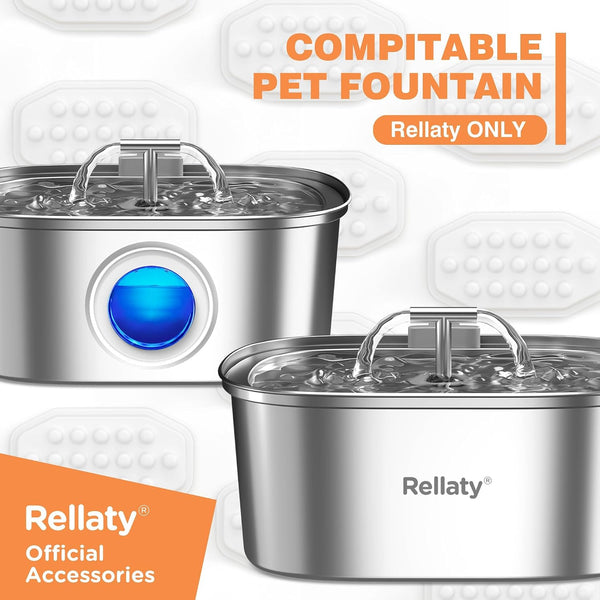 Rellaty Official Cat Fountain Filters (12 Filters +12 Sponges)2