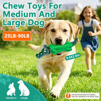 Fuufome Alligator Dog Toys for Aggressive Chewers,Medium Large Breed Dogs | Dental Cleaning, Tough Nylon Rubber Hybrid Structure,Anxiety Relief,Long Daily Indoor Outdoor Chewing Dog Gift2