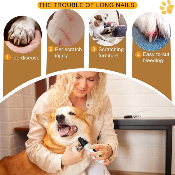 Silent Pet Nail Grinder for Dogs & Cats, 3 Grinding Heads | Professional 2-Speed Rechargeable Dog Nail Trimmer for Small/Medium Dogs & Cats, Painless Paw Grooming4